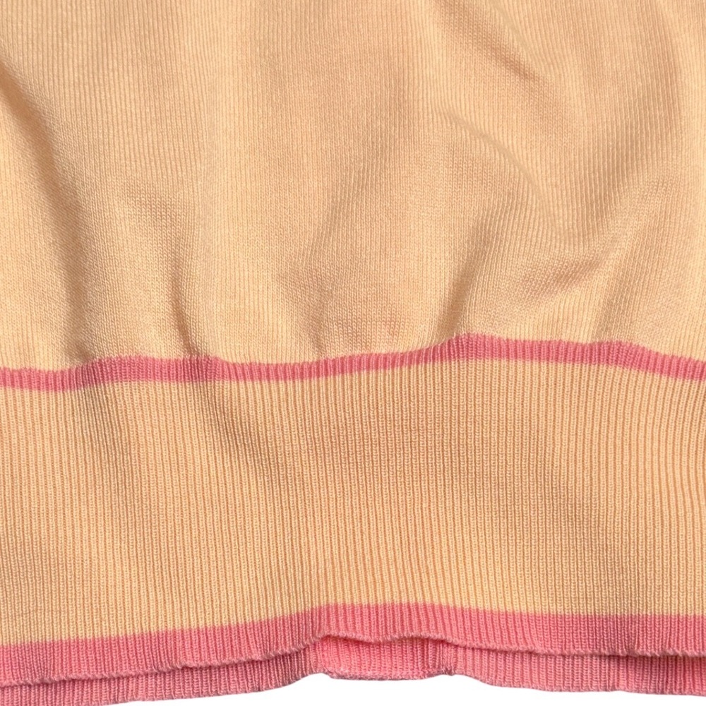 Nanette Lepore Peach Pink Knit Cardigan Short‎ Sleeve Preppy Work Office Chic S - Picture 7 of 10
